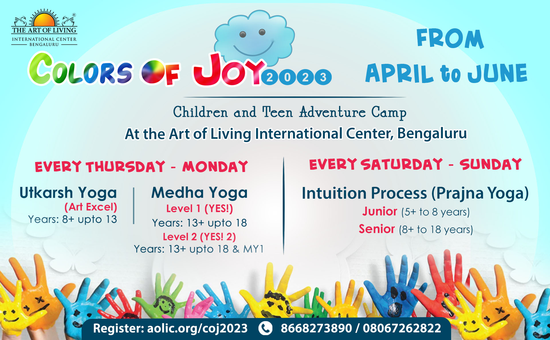 colours of joy, children meditation program, meditation for children