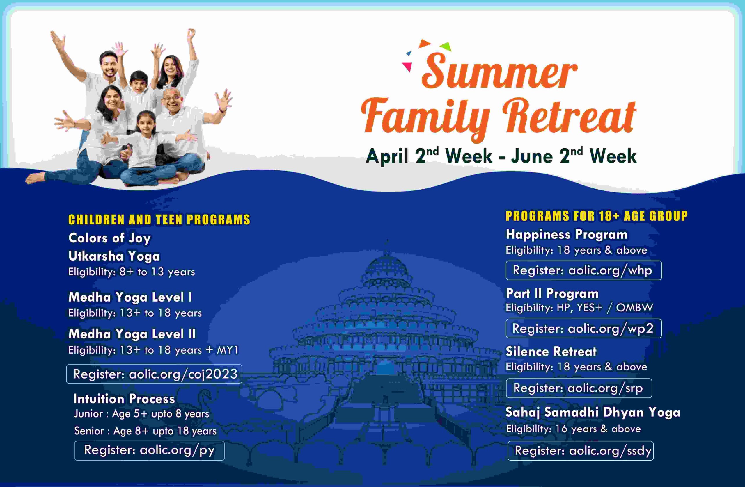 family retreat at The Art of Living Gujarat Ahram