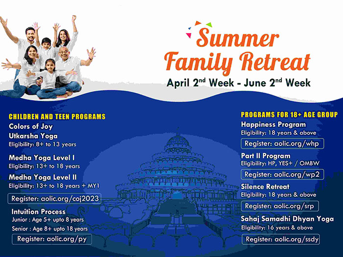 family retreat; art of living Gujarat Ahram